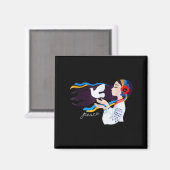 vredestichtend meisje steunt Oekraïne om te staan  Magneet (Voorkant / Achterkant)