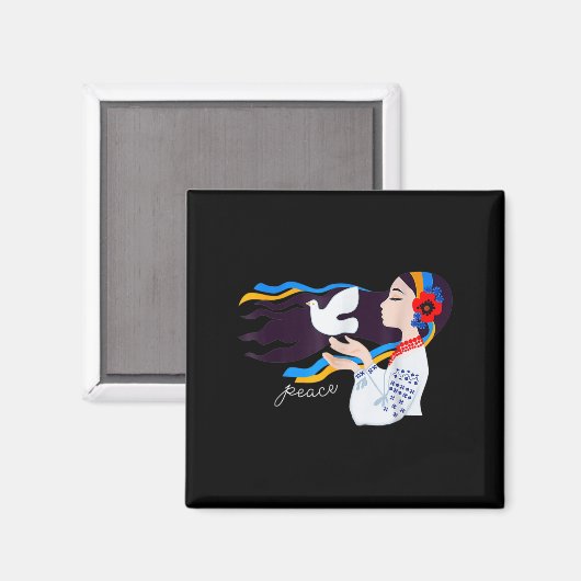 vredestichtend meisje steunt Oekraïne om te staan  Magneet (Voorkant / Achterkant)