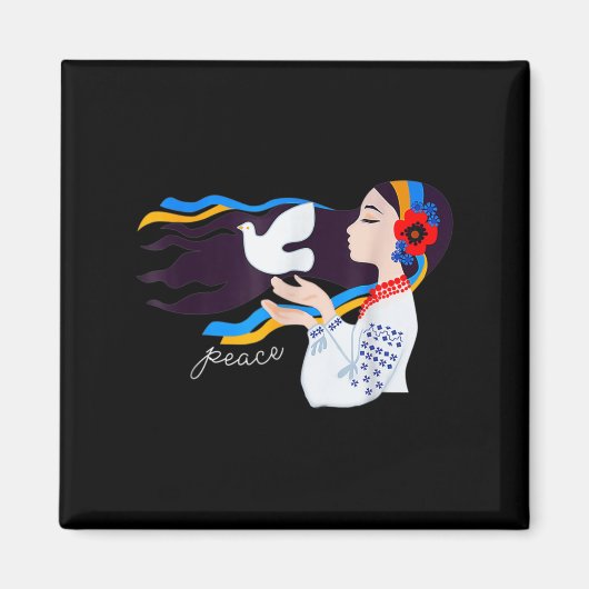 vredestichtend meisje steunt Oekraïne om te staan  Magneet (Voorkant)