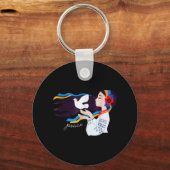 vredestichtend meisje steunt Oekraïne om te staan  Sleutelhanger (Voorkant)