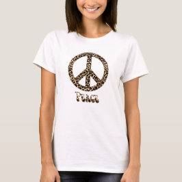 Vredestichtsplaten ~ Luipaard afdrukken Vredesbord T-shirt