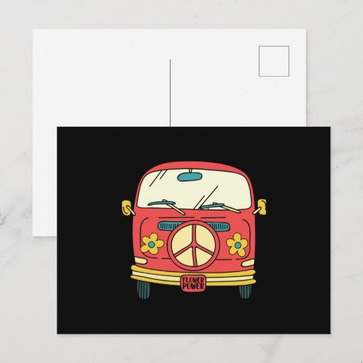  vredestopteken voor ventilatorkracht Microbus Van Aankondigingskaart (Voorkant / Achterkant)