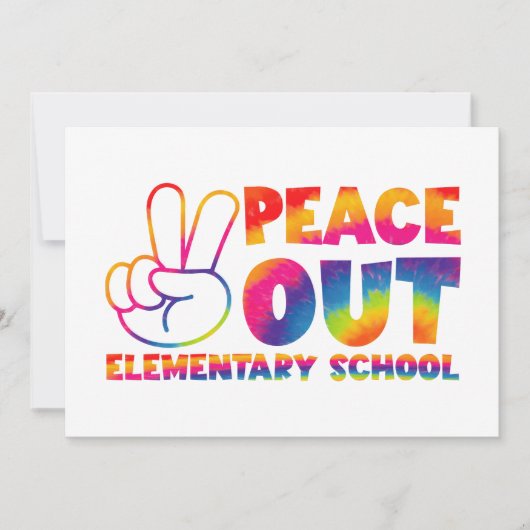 Vredesuit elementary school tie-dye laatste dag aankondiging (Voorkant)