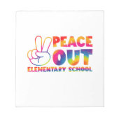 Vredesuit Elementary School Tie Dye Laatste Dag Notitieblok (Voorkant)