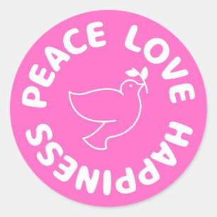 VREDESVERLIES HAPPINESS CLASSIC ROUND STICKER