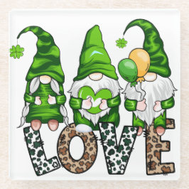 VREDESVERLIES HAPPY ST PATRICKS DAG CUTE GNOMES GLAZEN ONDERZETTER
