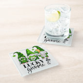 VREDESVERLIES HAPPY ST PATRICKS DAG CUTE GNOMES GLAZEN ONDERZETTER (Schuin)