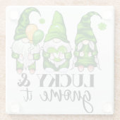 VREDESVERLIES HAPPY ST PATRICKS DAG CUTE GNOMES GLAZEN ONDERZETTER (Achterkant)