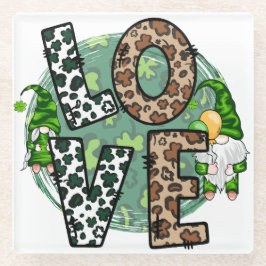 VREDESVERLIES HAPPY ST PATRICKS DAG CUTE GNOMES GLAZEN ONDERZETTER