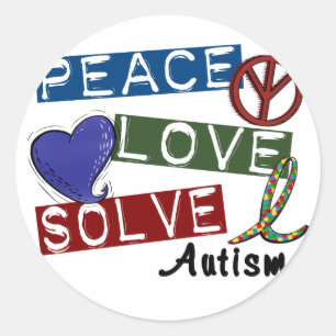 VREDESVERLIES OPLOSSEN AUTISME RONDE STICKER