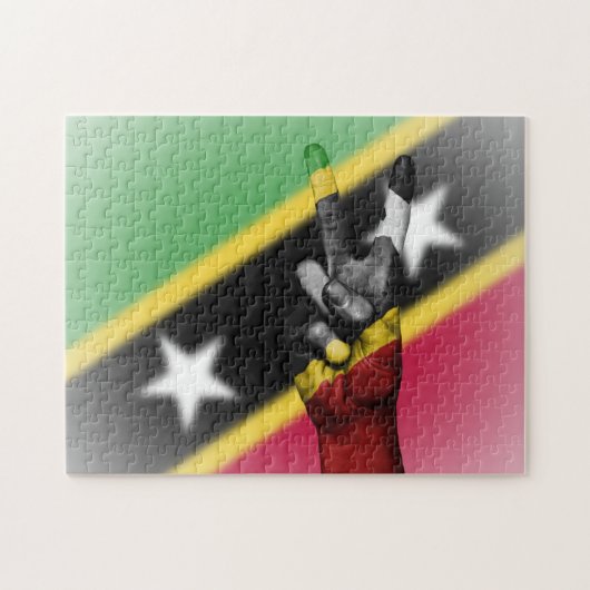 Vredesvlag van Saint Kitts. Legpuzzel (Horizontaal)