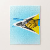 Vredesvlag van Saint Lucia. Legpuzzel (Verticaal)