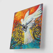 vredesvlucht in de Dove Clock Vierkante Klok (Hoek)