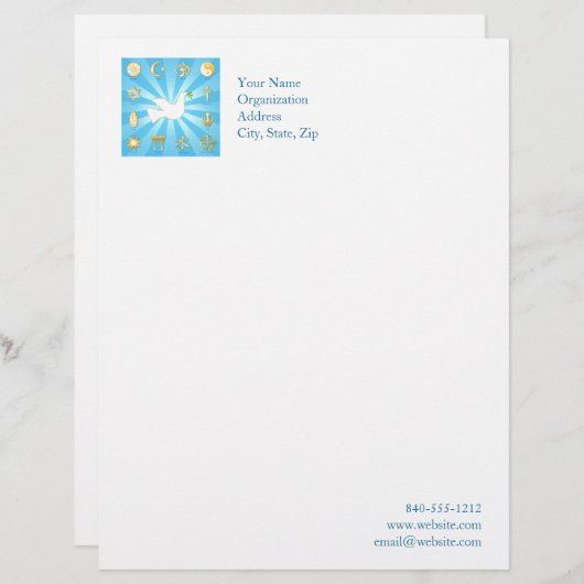 Vredeswereld Briefhoofd Ontwerp (Voorkant / Achterkant)