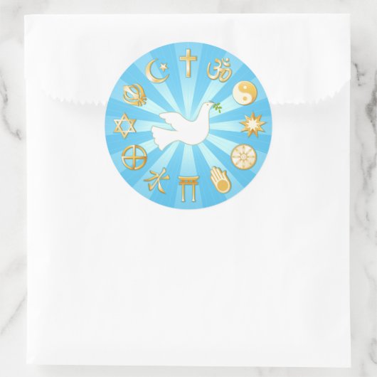 Vredeswereld Ronde Sticker (Tas)