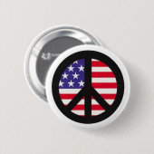 VREDESZIJDE OVER AMERIKAANSE VLAG: Aangepaste knop Ronde Button 5,7 Cm (Voorkant /achterkant)