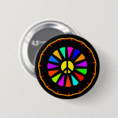 VREDESZIJNDE KLEURENWIEL RONDE BUTTON 5,7 CM (Voorkant /achterkant)