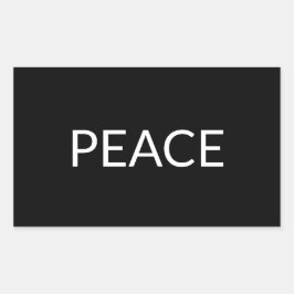 Vredeszwart wit, eenvoudig minimalistisch, modern  rechthoekige sticker