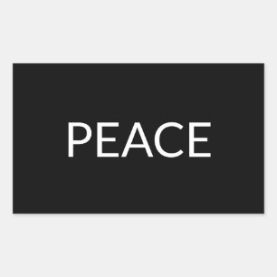 Vredeszwart wit, eenvoudig minimalistisch, modern  rechthoekige sticker