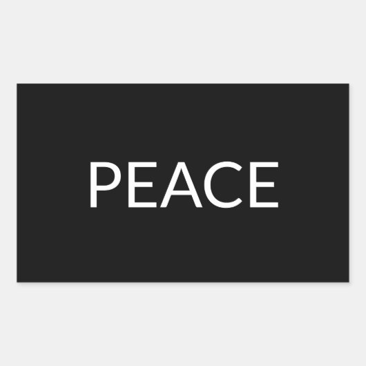 Vredeszwart wit, eenvoudig minimalistisch, modern  rechthoekige sticker (Voorkant)