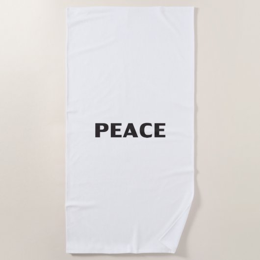 Vredeszwart-wit minimalistisch modern eenvoudig strandlaken (Voorkant)