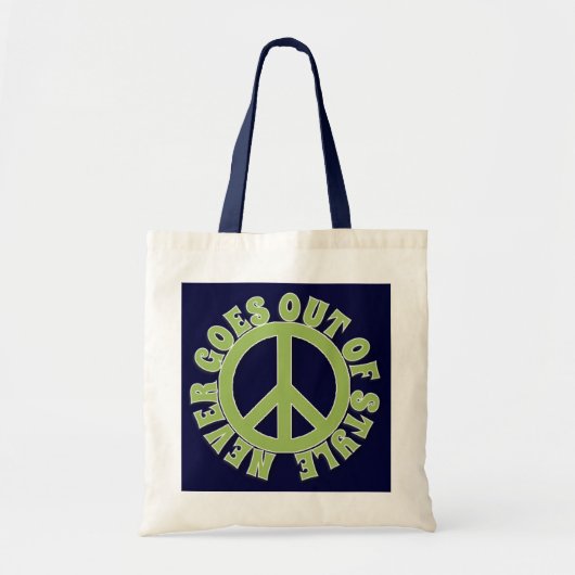 VREDETEKEN VREDE GAAT NOOIT UIT DE MODE TOTE BAG (Voorkant)