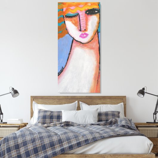 Vredig Abstract portret van een vrouw Canvas Afdruk (Insitu (Slaapkamer))