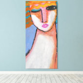 Vredig Abstract portret van een vrouw Canvas Afdruk (Insitu (Houten vloer))