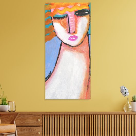 Vredig Abstract portret van een vrouw Canvas Afdruk (Insitu (Woonkamer))