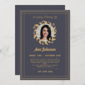 Vredig afscheid: Uitnodiging voor begrafenis met f (Voorkant / Achterkant)