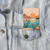 Vredig bergmeer zonsondergang landschap button (Insitu)