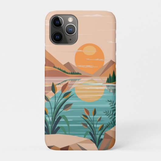 Vredig bergmeer zonsondergang landschap Case-Mate iPhone case (Achterkant)