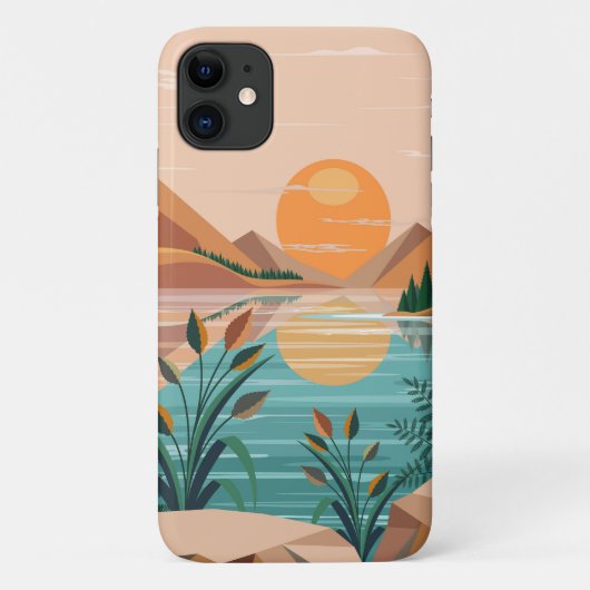 Vredig bergmeer zonsondergang landschap Case-Mate iPhone case (Achterkant)
