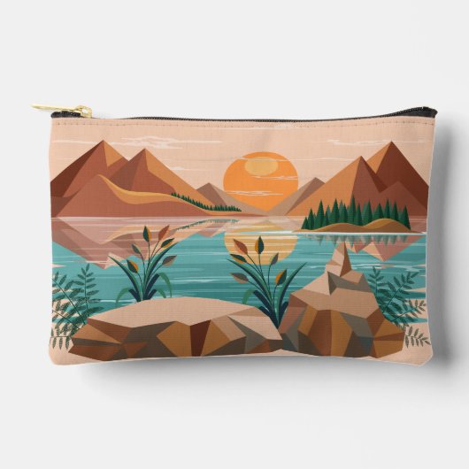 Vredig bergmeer zonsondergang landschap etui (Voorkant)
