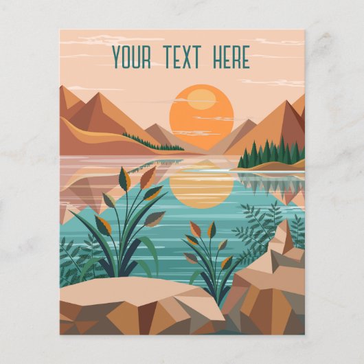 Vredig bergmeer zonsondergang landschap flyer (Voorkant)