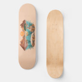 Vredig bergmeer zonsondergang landschap persoonlijk skateboard (Voorkant)