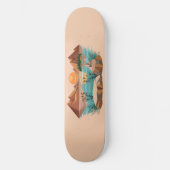Vredig bergmeer zonsondergang landschap persoonlijk skateboard (Voorkant)