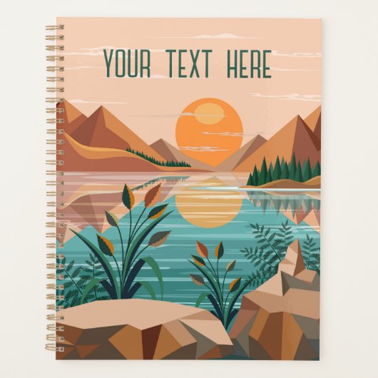 Vredig bergmeer zonsondergang landschap planner (Voorkant)