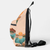 Vredig bergmeer zonsondergang landschap sling bag (Rechts)