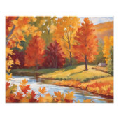 Vredig herfst rivierlandschap foto afdruk (Voorkant)