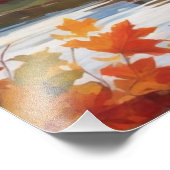 Vredig herfst rivierlandschap foto afdruk (Hoek)