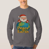 Vredig Kerstmis Kerst Santa Cadeau T-shirt (Voorkant)