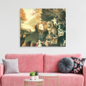 Vredig Koninkrijk door Edward Hicks Oude Folklore  Canvas Afdruk (Insitu (Woonkamer))