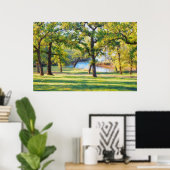 Vredig Landschap Bomen Meer Kunstprint Poster (Thuiskantoor)