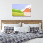 Vredig Landschapschilderij van het Platteland Canvas Afdruk (Insitu (Slaapkamer))