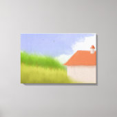 Vredig Landschapschilderij van het Platteland Canvas Afdruk (Voorkant)