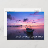 Vredig meer landschap met boot condoleancekaart briefkaart (Voorkant / Achterkant)