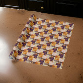 Vredig Paarse en gouden Spa kaarsen Patroon Cadeaupapier