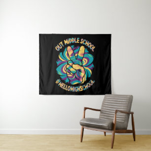 Vredig Uit Midden Hallo Middelbare School School T Wandkleed