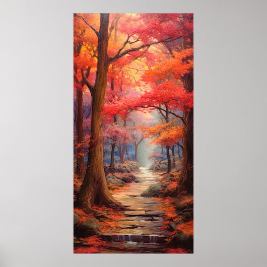 Vredig wandelen Herfst Park Fine Art Poster (Voorkant)